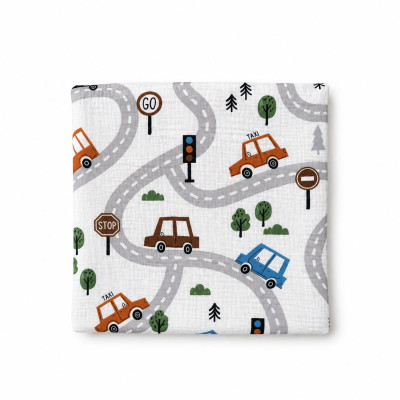 Twins Двухслойный муслин - пеленка 130×100 см • Taxi