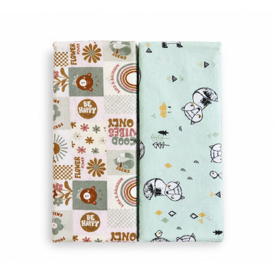 Twins Organic - набор пеленок из органического хлопка 110×80 см, 2 шт • Neutral