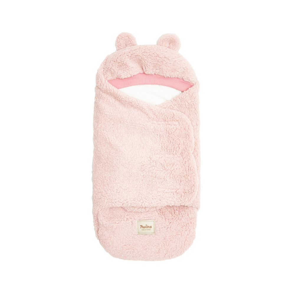 Twins Teddy Envelope - демісезонний конверт для новонароджених із вушками • Pink
