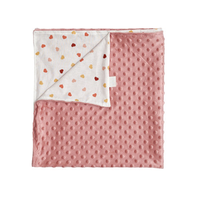 Twins Minky Summer - літній двосторонній плед 75×80 • Powder pink