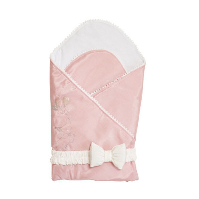 Twins Holiday - набір на виписку: плед-конверт і бантик • Powder pink