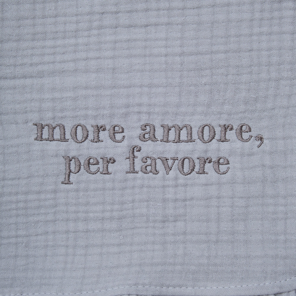 Twins Amore - мусліновий плед 100×100 см з рюшкою • Grey
