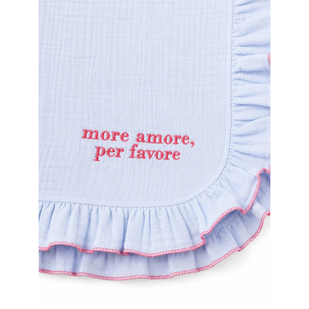 Twins Amore - мусліновий плед 100×100 см з рюшкою • Blue