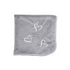 Twins Love - велюровий плед 90×90 см з вишивкою • Grey