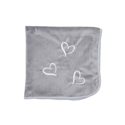 Twins Love - велюровий плед 90×90 см з вишивкою • Grey