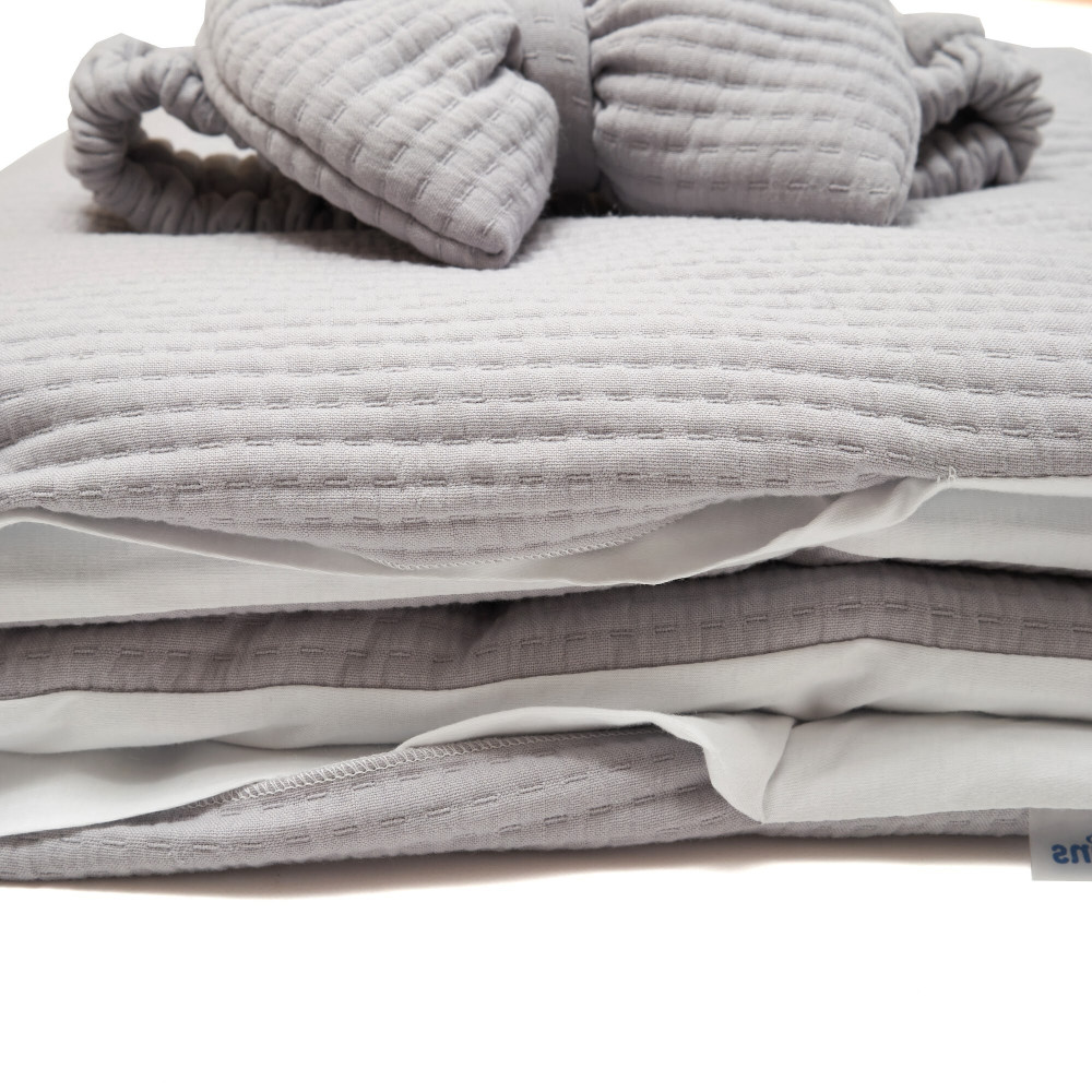 Twins Cotton New - конверт-плед 90 × 90 зі знімним наповнювачем • Grey