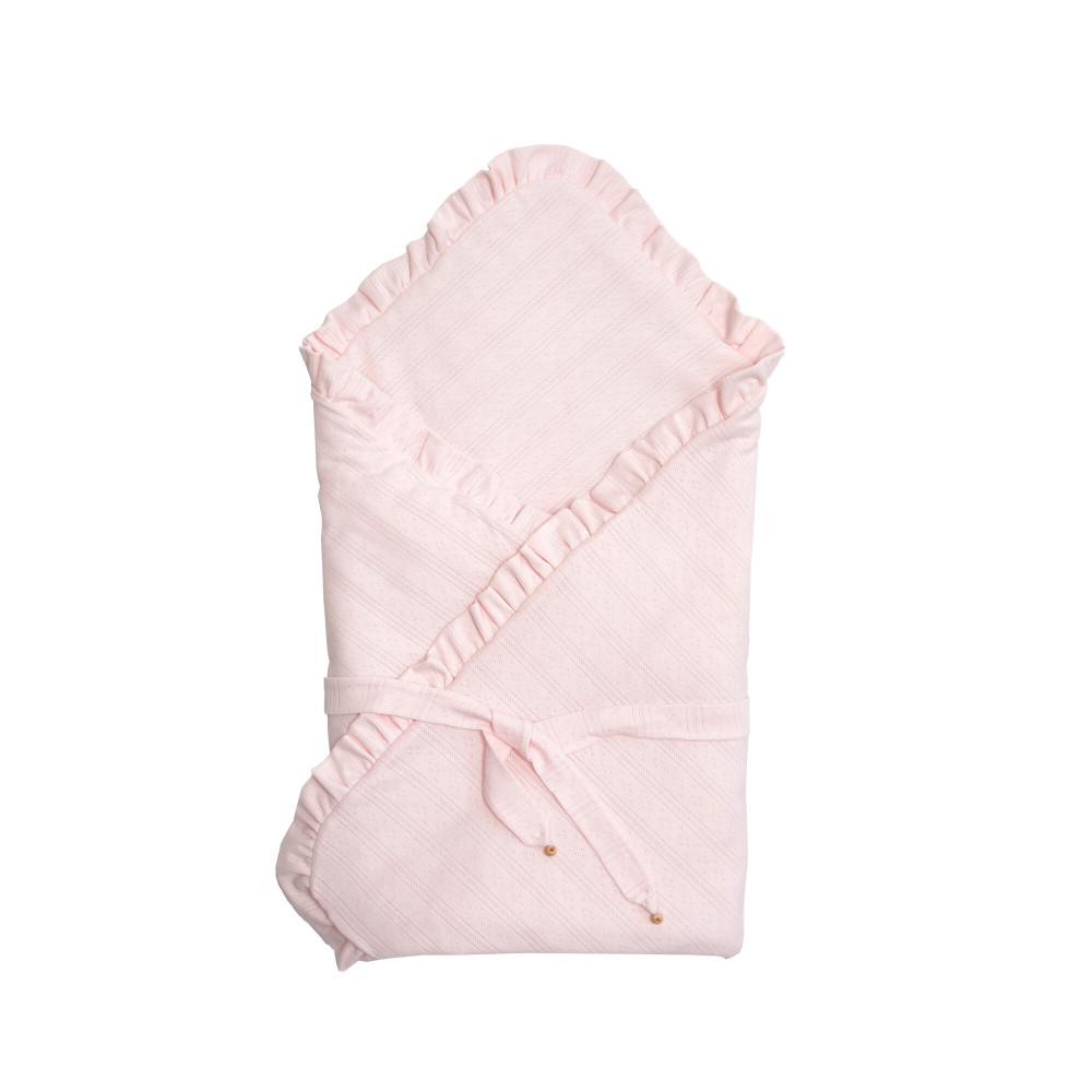 Twins Softie - конверт-плед на виписку 90 × 90 з інтерлоку • Pink