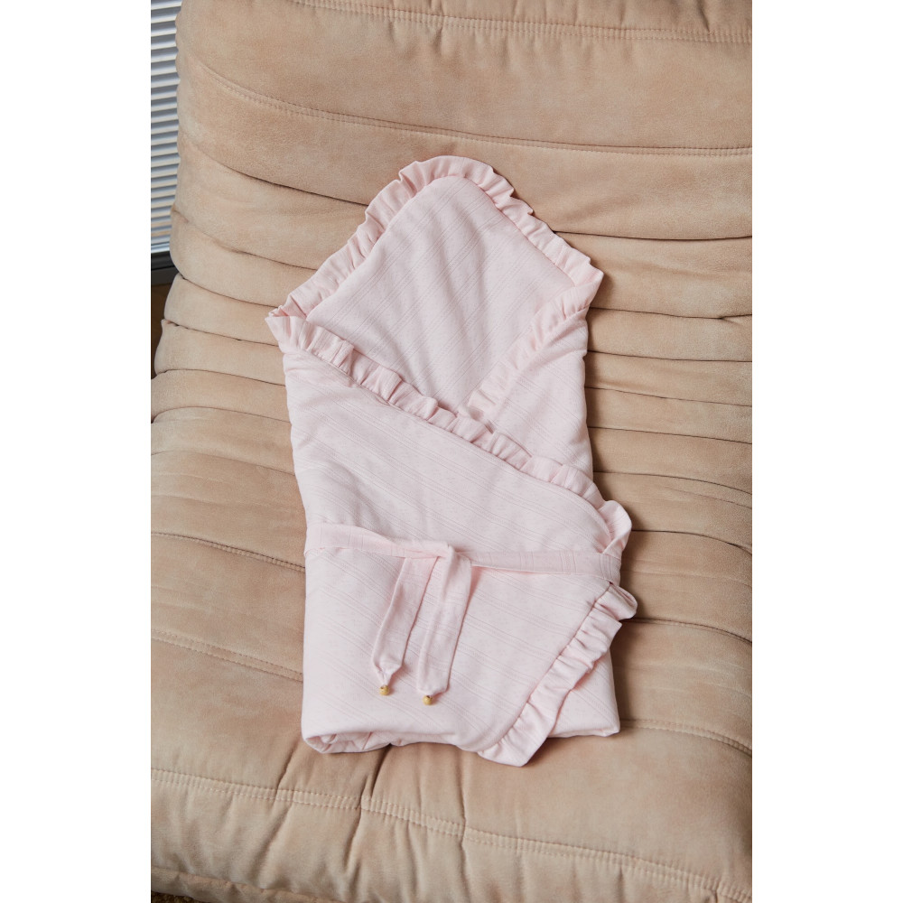 Twins Softie - конверт-плед на виписку 90 × 90 з інтерлоку • Pink