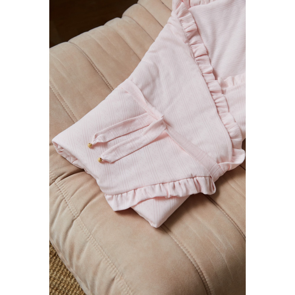 Twins Softie - конверт-плед на виписку 90 × 90 з інтерлоку • Pink