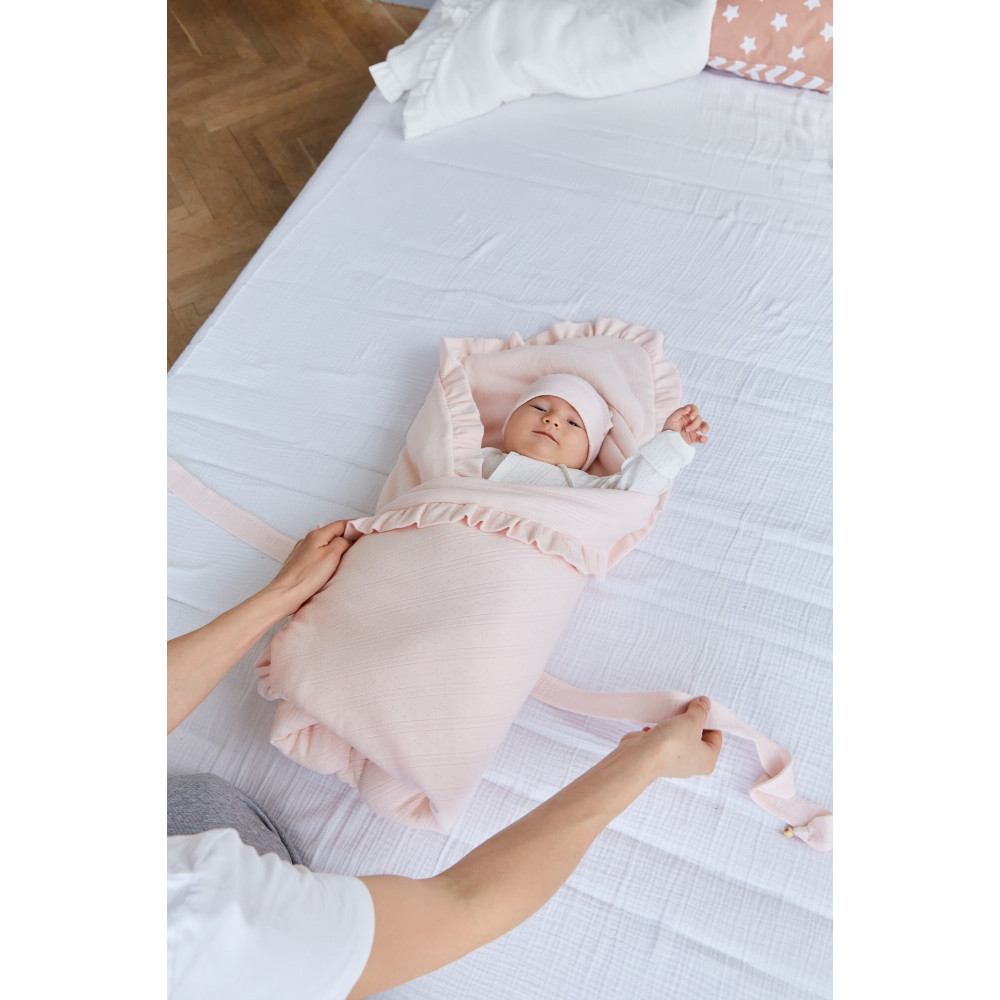 Twins Softie - конверт-плед на виписку 90 × 90 з інтерлоку • Pink