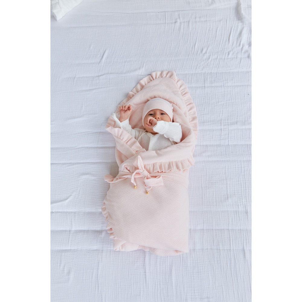 Twins Softie - конверт-плед на виписку 90 × 90 з інтерлоку • Pink