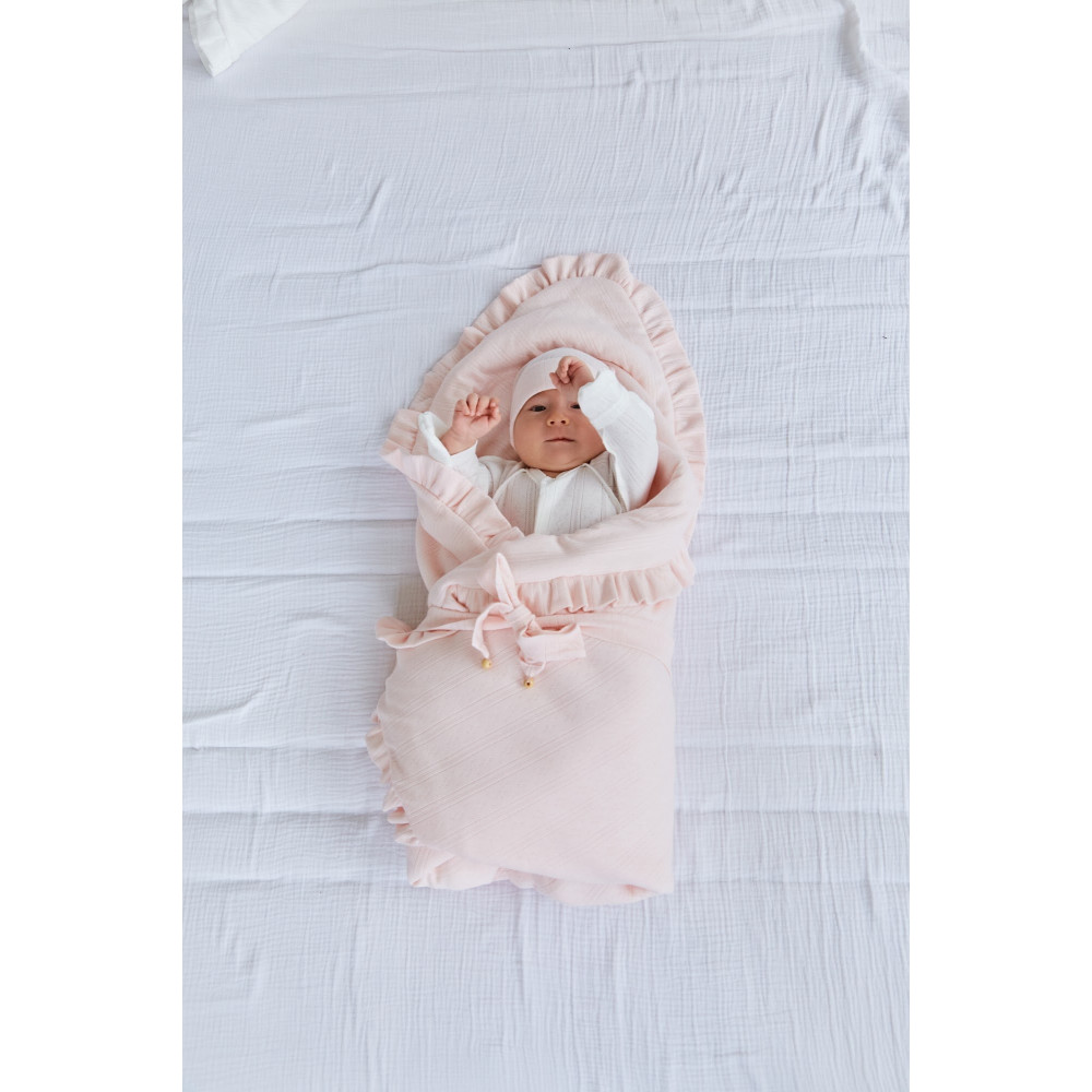 Twins Softie - конверт-плед на виписку 90 × 90 з інтерлоку • Pink