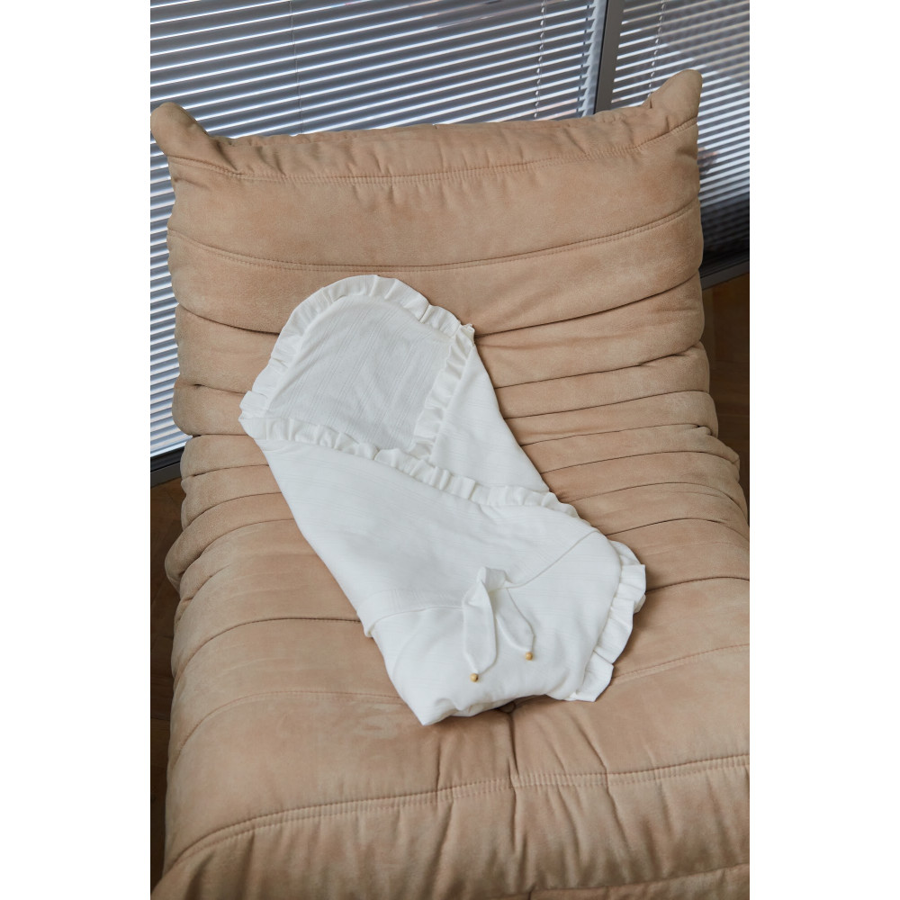 Twins Softie - конверт-плед на виписку 90 × 90 з інтерлоку • White