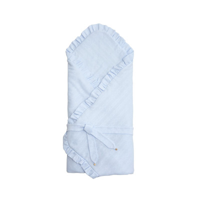 Twins Softie - конверт-плед на выписку 90 × 90 из интерлока • Blue Twins Softie - конверт-плед на выписку 90 × 90 из интерлока • Blue