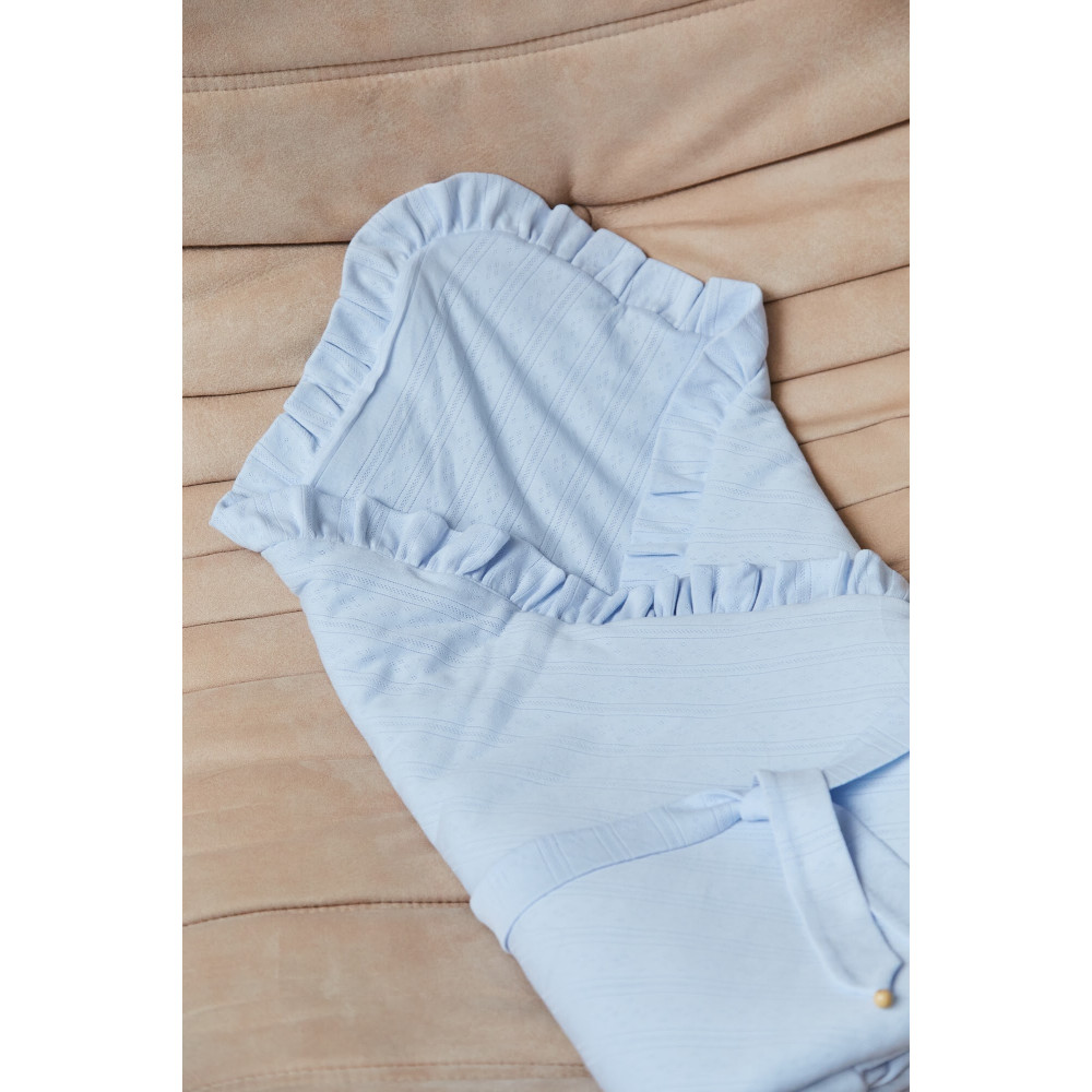 Twins Softie - конверт-плед на виписку 90 × 90 з інтерлоку • Blue Twins Softie - конверт-плед на виписку 90 × 90 з інтерлоку • Blue