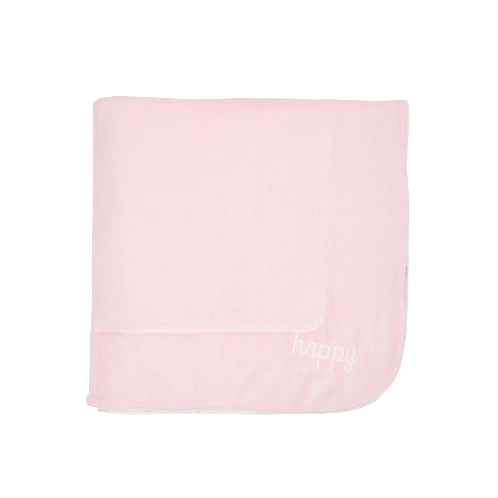 Twins Happy - дитячий плед 90 × 90 з вишивкою • Pink