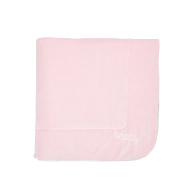 Twins Happy - дитячий плед 90 × 90 з вишивкою • Pink Twins Happy - дитячий плед 90 × 90 з вишивкою • Pink