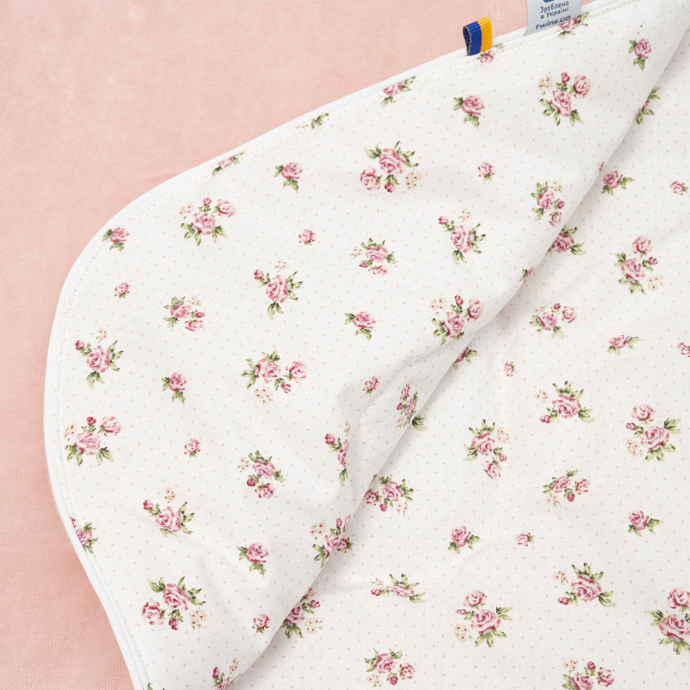 Twins Happy - дитячий плед 90 × 90 з вишивкою • Powder pink