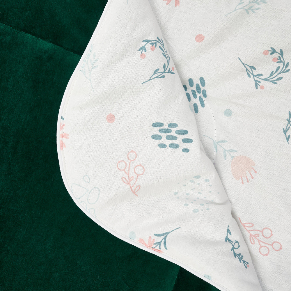 Twins Happy - дитячий плед 90 × 90 з вишивкою • Green