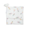 Twins Muslin Tassels - утеплений мусліновий плед 90 × 90 • Пір'їнки