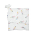 Twins Muslin Tassels - утеплений мусліновий плед 90 × 90 • Пір'їнки Twins Muslin Tassels - утеплений мусліновий плед 90 × 90 • Пір'їнки
