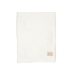 Twins Cotton 3D - двосторонній плед 100 × 80 з велюру та жакарду • Ecru