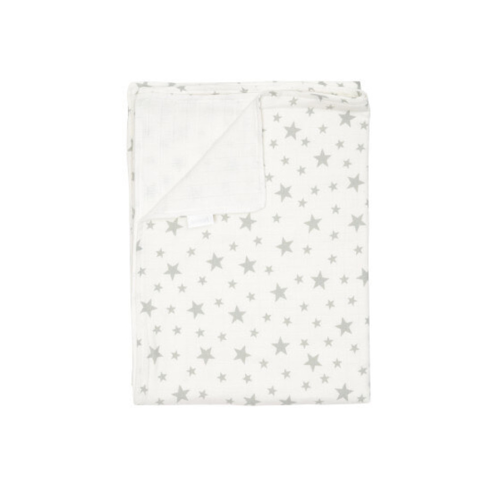 Twins Muslin Double - подвійний мусліновий плед 110 × 75 • Зірочка сіра