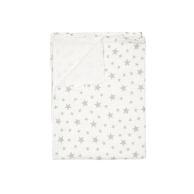 Twins Muslin Double - подвійний мусліновий плед 110 × 75 • Зірочка сіра Twins Muslin Double - подвійний мусліновий плед 110 × 75 • Зірочка сіра