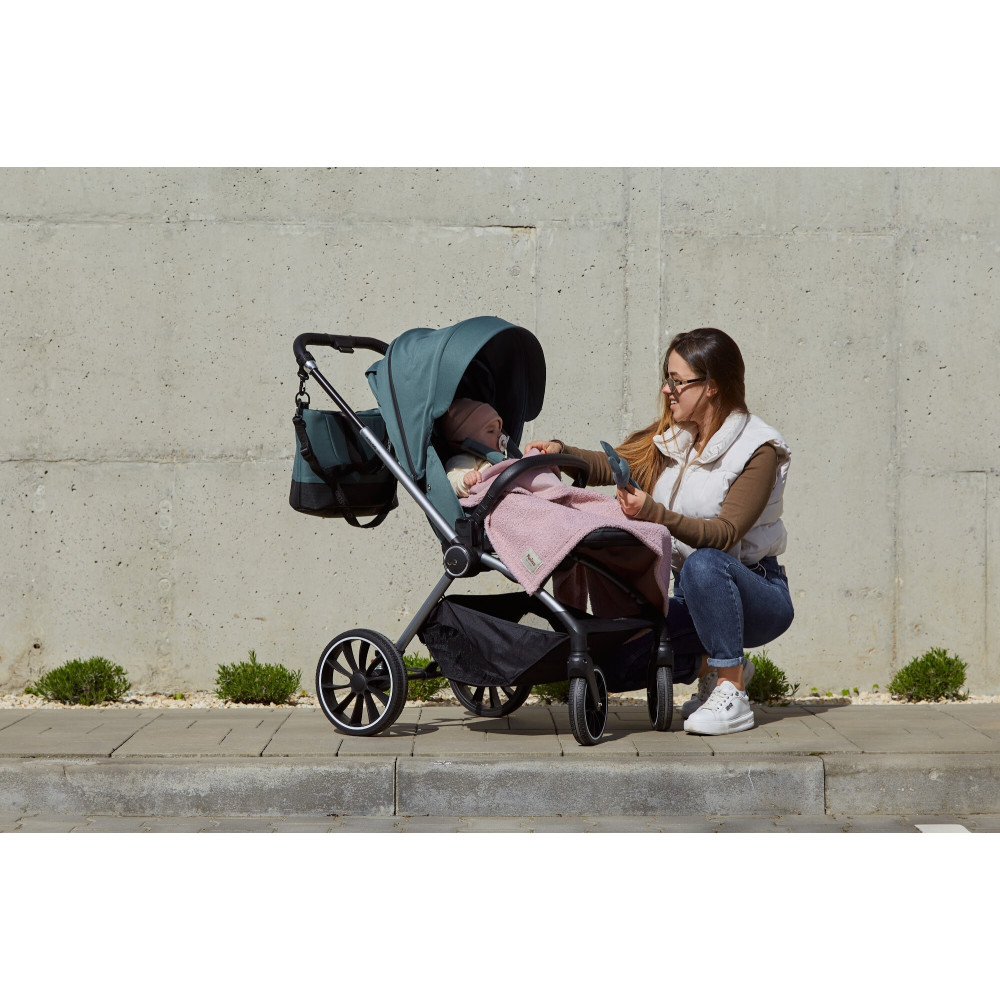 Twins Каракуль - двосторонній плед із велюру 95 × 90 • Пудра