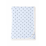 Twins Muslin Pompons - подвійний мусліновий плед 110 × 80 з помпонами • Blue/stars