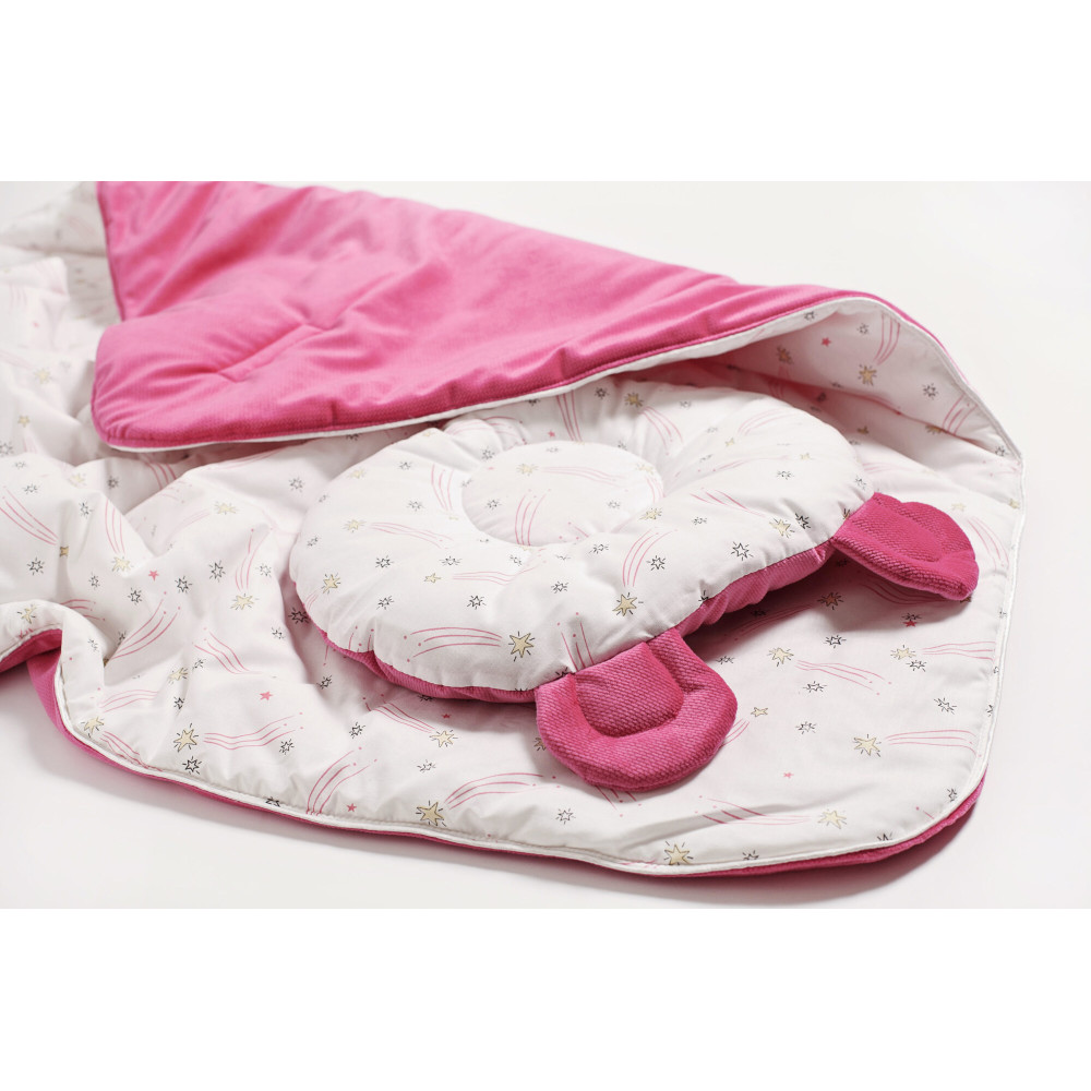 Twins Bear - набір конверт-плед з подушкою • Fuchsia