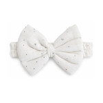 Twins Muslin Bow - декоративний бантик до конверта з мусліну • White Twins Muslin Bow - декоративний бантик до конверта з мусліну • White