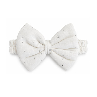 Twins Muslin Bow - декоративный бантик к конверту из муслина • White Twins Muslin Bow - декоративный бантик к конверту из муслина • White