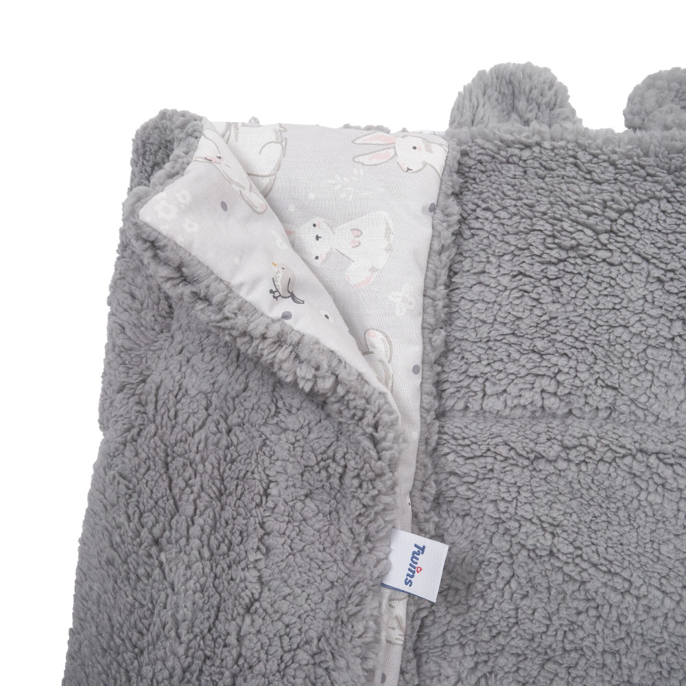 Twins Teddy - плед двосторонній 100×80 см • Grey
