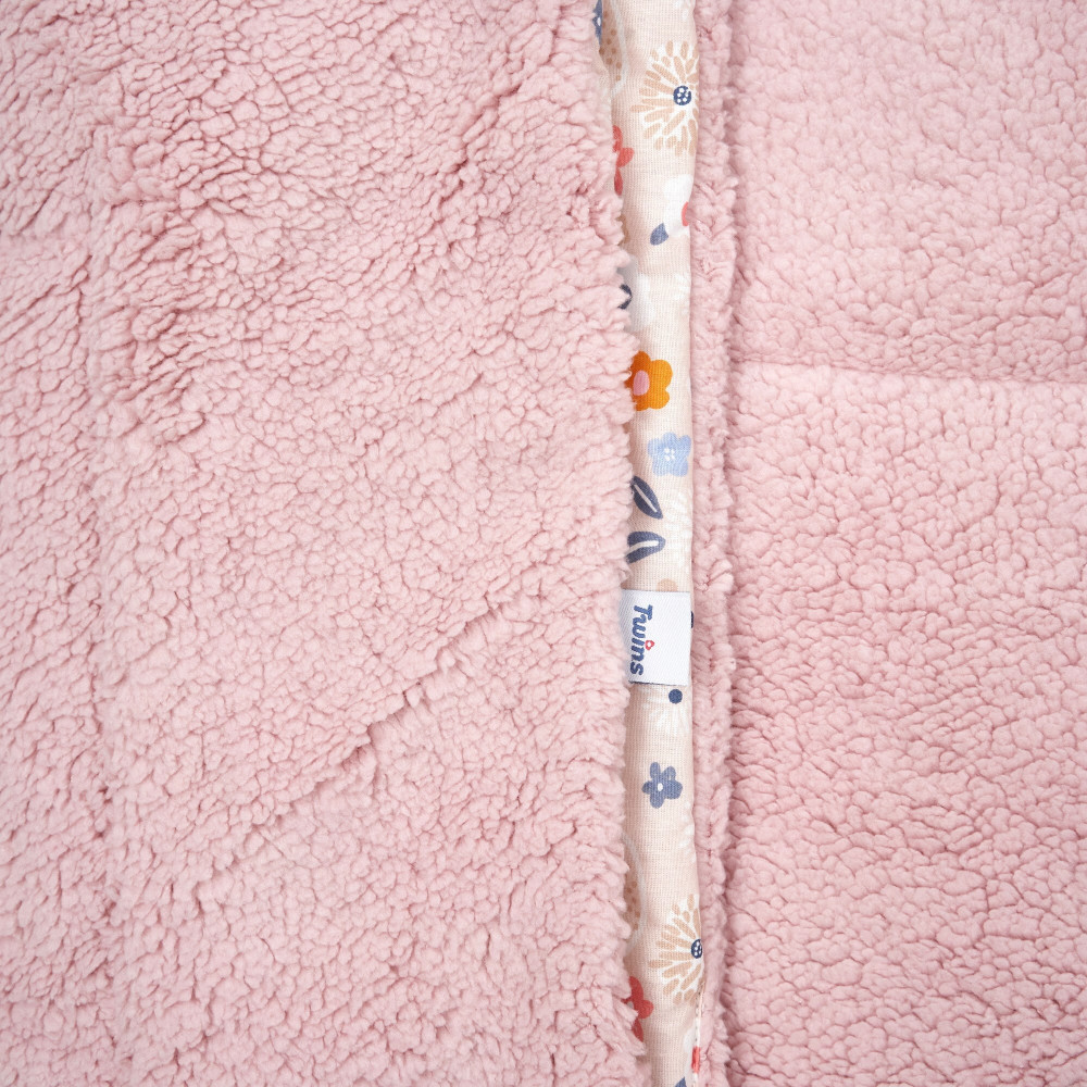 Twins Teddy - плед двосторонній 100×80 см • Powder pink