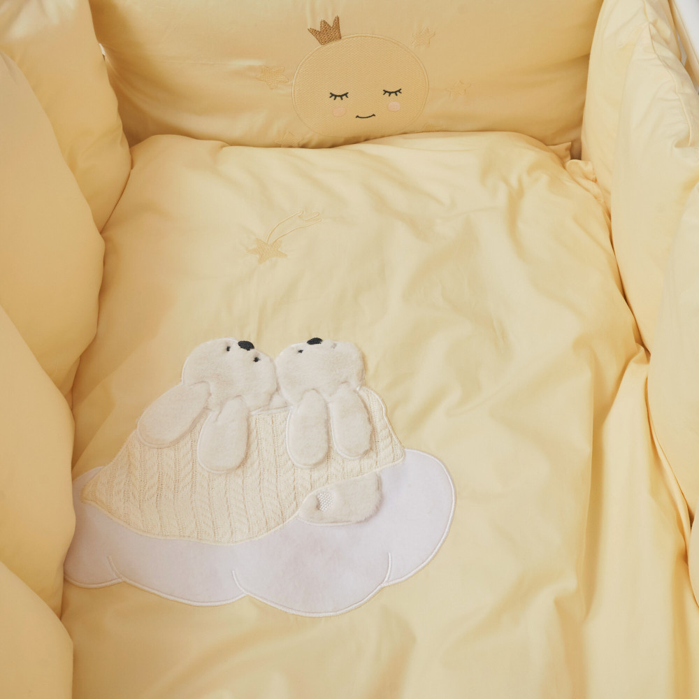 Babycentre & Twins Moonlight - постельный комплект 6 элементов • Vanilla Babycentre & Twins Moonlight - постельный комплект 6 элементов • Vanilla