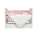 Twins Fluffy Puffy - постельный комплект в кроватку 7 элементов • Bear pink Twins Fluffy Puffy - постельный комплект в кроватку 7 элементов • Bear pink