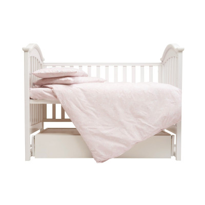 Twins Via - постельный комплект в кроватку 5 элементов • Baby pink Twins Via - постельный комплект в кроватку 5 элементов • Baby pink