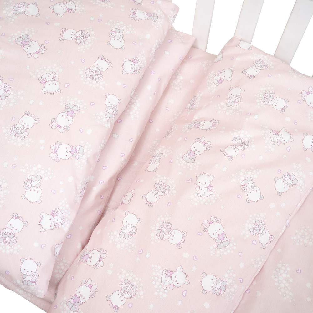Twins Via - постельный комплект в кроватку 5 элементов • Baby pink Twins Via - постельный комплект в кроватку 5 элементов • Baby pink