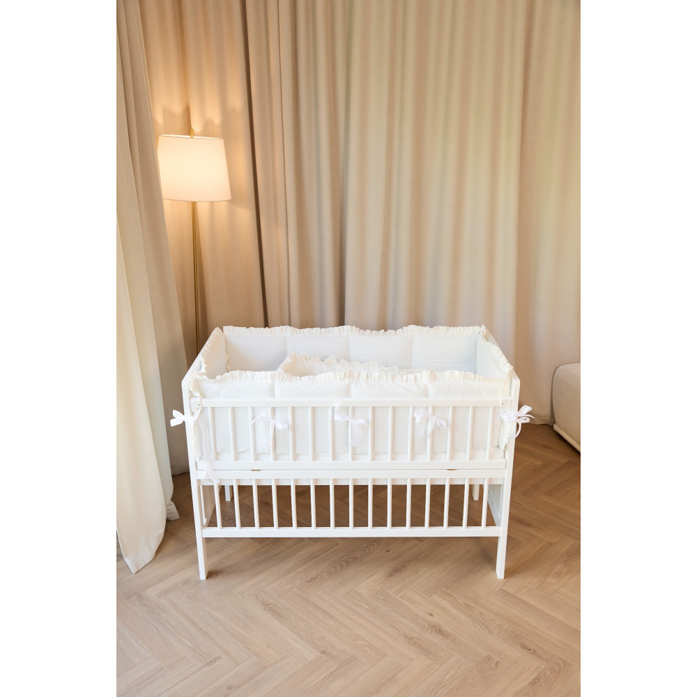 Twins Estelle - постельный комплект в кроватку 6 элементов • White Twins Estelle - постельный комплект в кроватку 6 элементов • White
