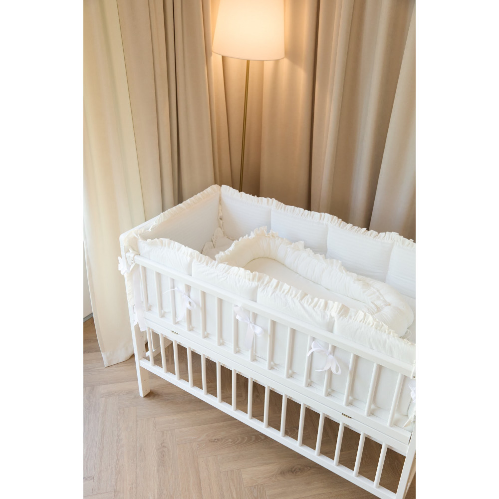 Twins Estelle - постельный комплект в кроватку 6 элементов • White Twins Estelle - постельный комплект в кроватку 6 элементов • White
