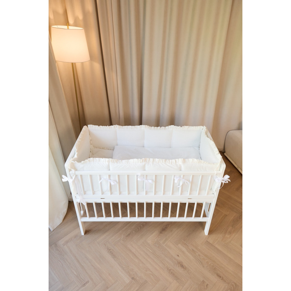Twins Estelle - постельный комплект в кроватку 6 элементов • White Twins Estelle - постельный комплект в кроватку 6 элементов • White