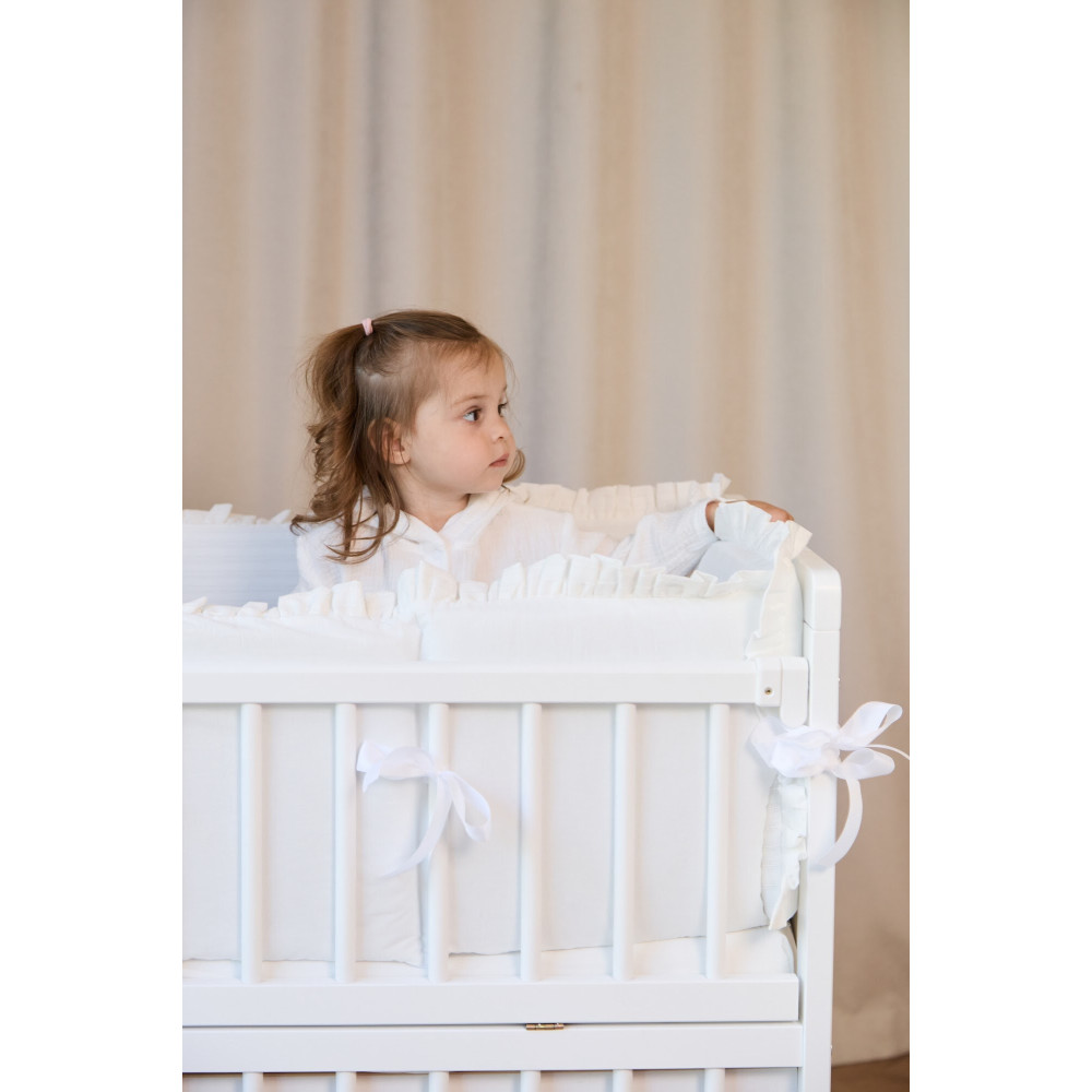 Twins Estelle - постельный комплект в кроватку 6 элементов • White Twins Estelle - постельный комплект в кроватку 6 элементов • White