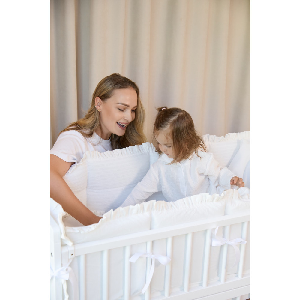 Twins Estelle - постельный комплект в кроватку 6 элементов • White Twins Estelle - постельный комплект в кроватку 6 элементов • White