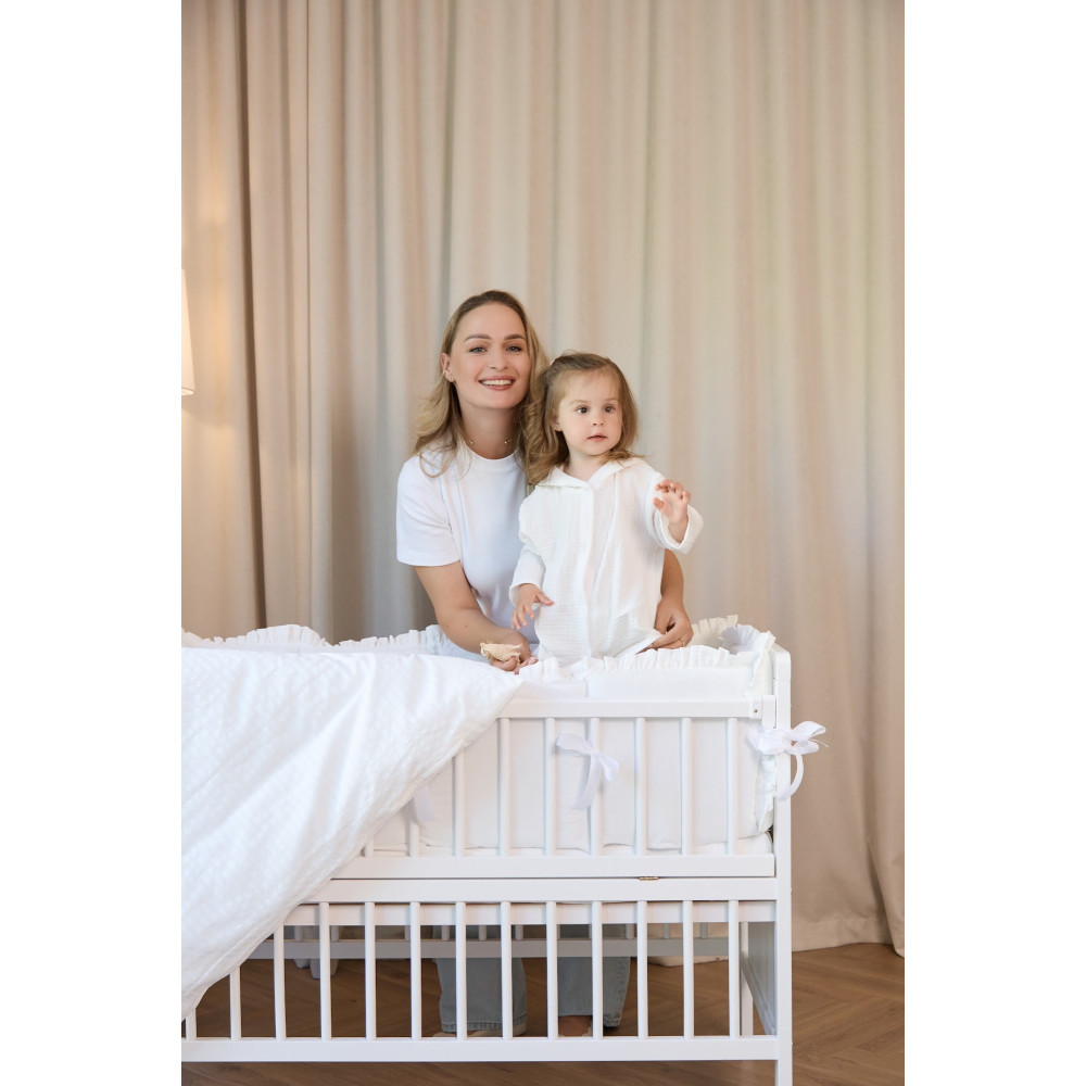 Twins Estelle - постельный комплект в кроватку 6 элементов • White Twins Estelle - постельный комплект в кроватку 6 элементов • White