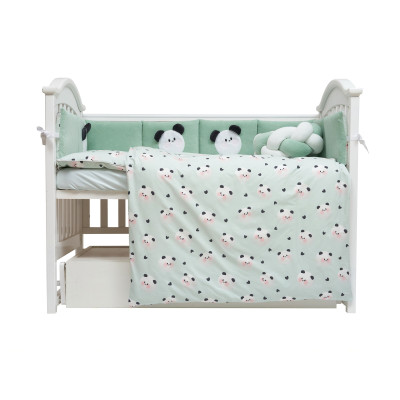Twins Panda - постельный комплект 7 элементов • Mint Twins Panda - постельный комплект 7 элементов • Mint