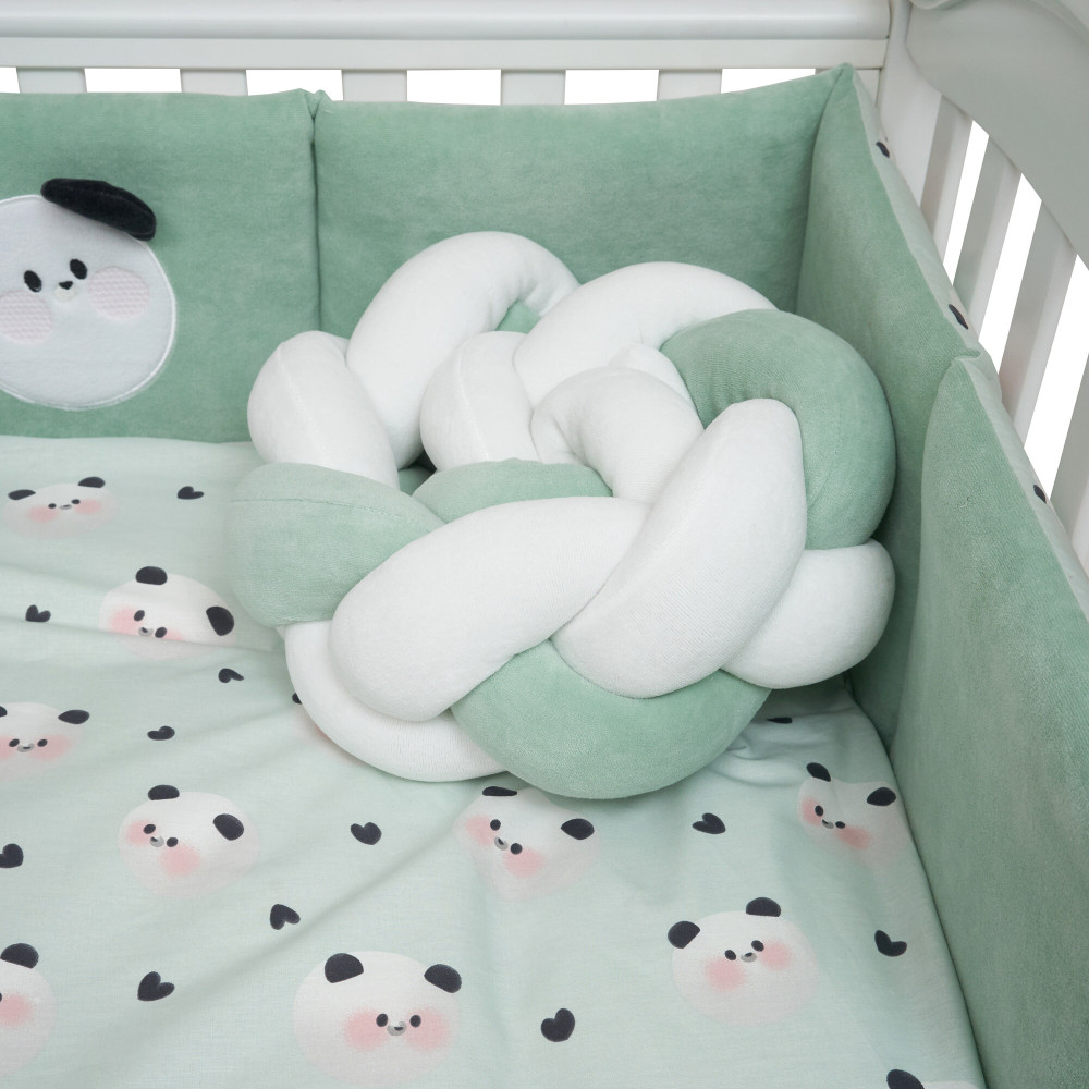 Twins Panda - постельный комплект 7 элементов • Mint Twins Panda - постельный комплект 7 элементов • Mint