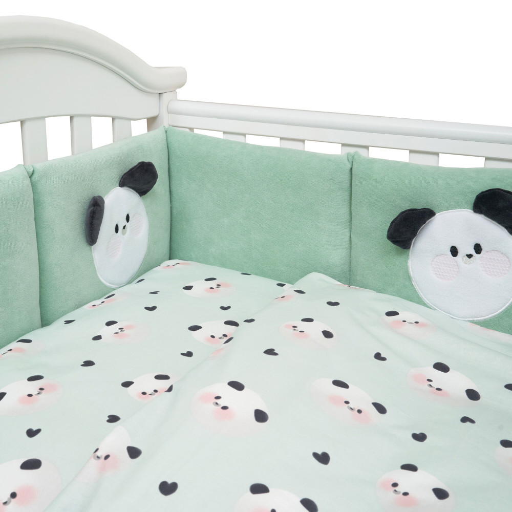 Twins Panda - постельный комплект 7 элементов • Mint Twins Panda - постельный комплект 7 элементов • Mint