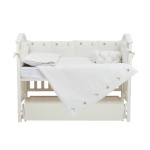 Twins Cotton с вышивкой - постельный комплект 7 элементов • Ecru/gold Twins Cotton с вышивкой - постельный комплект 7 элементов • Ecru/gold
