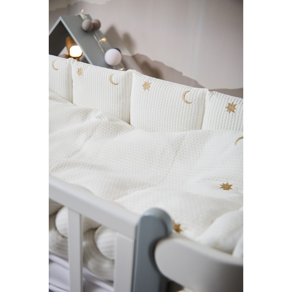 Twins Cotton с вышивкой - постельный комплект 7 элементов • Ecru/gold Twins Cotton с вышивкой - постельный комплект 7 элементов • Ecru/gold
